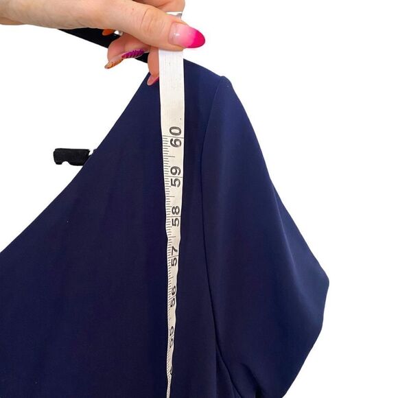 La Femme Short Sleeve Twist Knot A-Line Dress - Picture 10 of 10